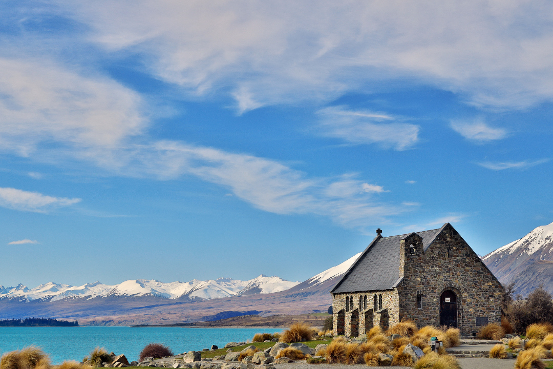 Church of the Good Shepherd during daytime, Lake Tekapo, New Zealand.